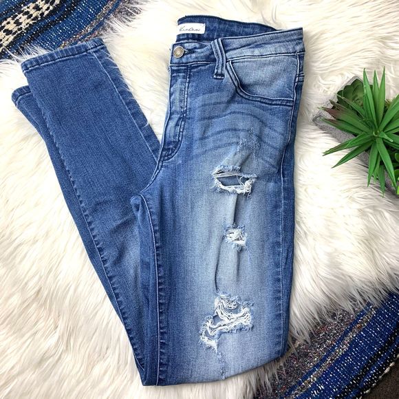 KanCan Denim - KanCan Jeans High Rise Distressed Skinny Jeans
